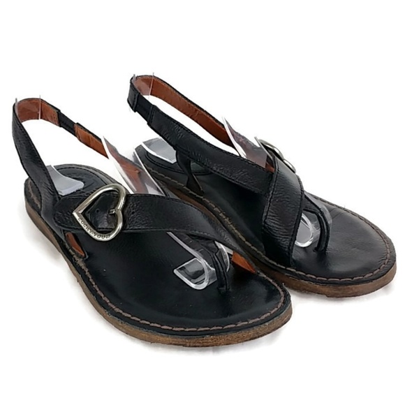 Lucky Brand Shoes - Lucky Brand Alicia Black Leather Sandals sh86